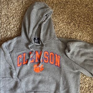 Gray Clemson Hoodie with Orange Logo